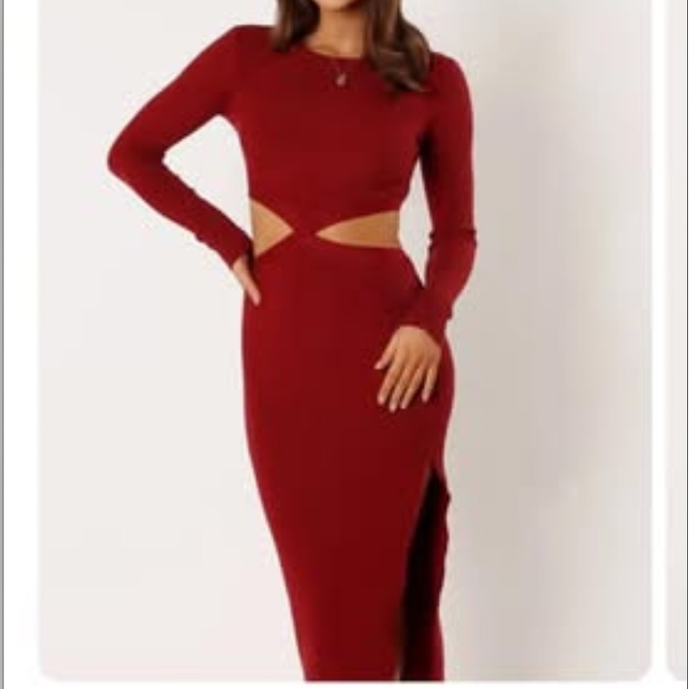 Elegant Red Cutout Dress